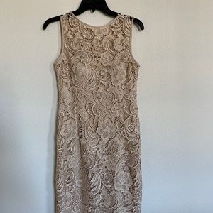 Gold Adrianna Pappell Cocktail Dress